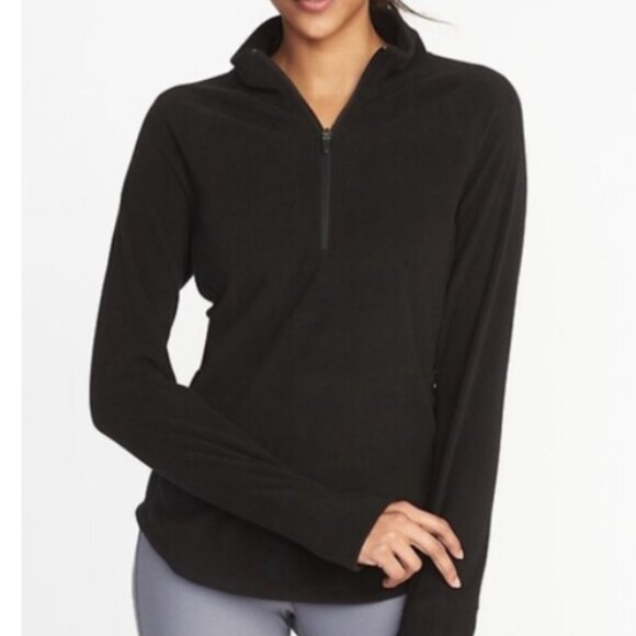Joe Fresh Women's Black Microfleece Quarter-Zip Pullover Size XL - Picture 1 of 7